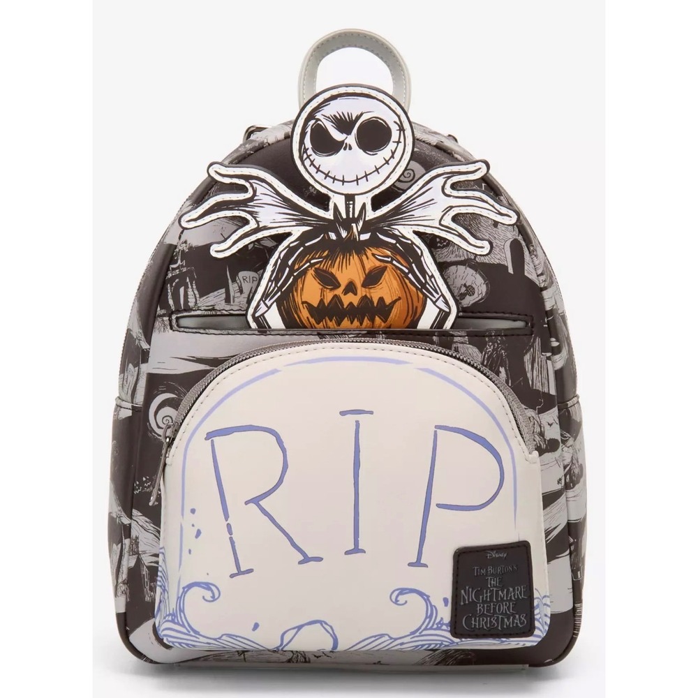 Loungefly Nightmare Before Christmas Jack Skellington Mini Backpack NWT Black - Picture 1 of 13